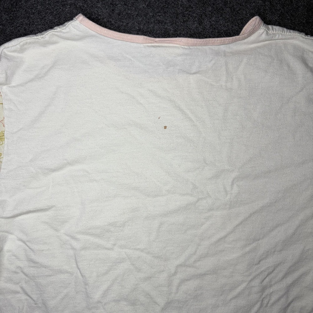 Looney Tunes Tweety Bird Baby Tee Y2K Womens Large White Girlhoodcore Floral - Picture 7 of 8